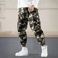 thumbnail image 2 of CONROSES Mens Cargo Pants Camouflage Pants for Men Casual Straight Leg Elastic Waist Drawstring Soft Loose Sports Joggers With Pockets, 2 of 6