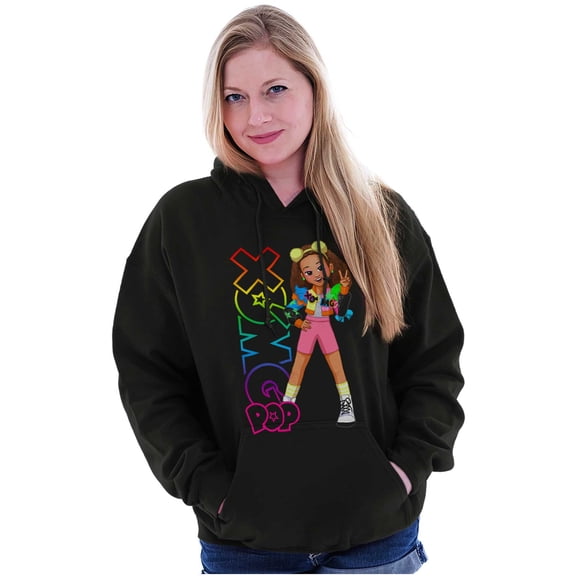 XOMG POP Neon Logo Dallas Cartoon Women Plus Size Hoodie Brisco Brands 2X