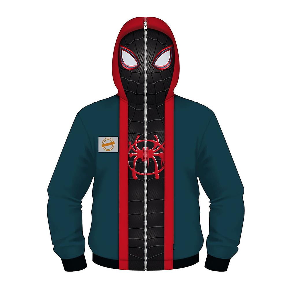 Spiderman Into The Spider Verse Miles Morales Cosplay Hoodies Kids