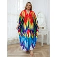 thumbnail image 5 of Edolynsa Caftans for Women Plus Size Swimwear Kaftan Cover up Maxi Beach Dresses Older Women Summer Outfits, 5 of 9