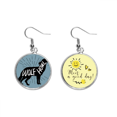 thumbnail image 1 of Lobo Negro Animal silueta natural Pendiente Sol Flor Pendiente Joyas Moda Unbranded M, 1 of 3