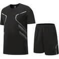 thumbnail image 4 of Men's Quick Dry Workout Set - Athletic Crew Neck T-Shirt & Gym Shorts - Moisture Wicking Running & Training Outfit - Lightweight Fitness Apparel, 4 of 10