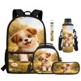 thumbnail image 2 of Yuyamidu Girls Backpack with Lunch Box Age 6-8 Cute Golden Retriever Print Bookbag with Lunch Bag, Pencil Case, Water Bottle Pouch & Keychain Set of 5, 1st-3rd Grade School Bag, Back to School, 2 of 7