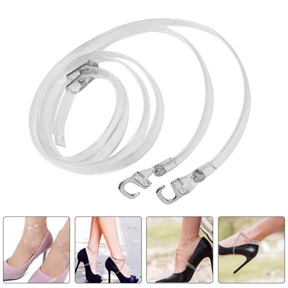 WEAVILUX 4 Pairs Clear Detachable Shoe Straps for High Heels, Comfortable Fit with Stability Support for Women