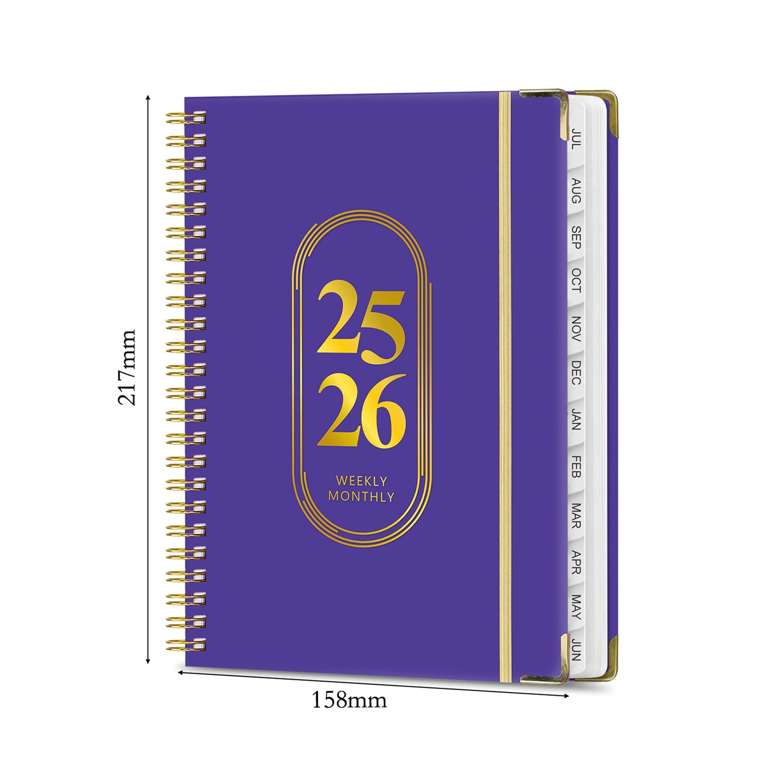 Daiosportswear A5 Notebook Elastic Rope Coil Notebook - 5.8x8.3in Portable Hard Leather Cover,Multi Functional for Work Sports Plan,Durable with Table of Contents Page Numbers,Daily Use Gift Notepad