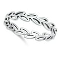 thumbnail image 4 of Wholesale Leaves Ring .925 High Polished Sterling Silver Band Jewelry Female Male Unisex Size 5, 4 of 4