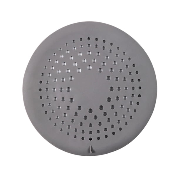 Colador de pelo de drenaje, colador de fregadero de cocina, tapón de bañera de fregadero, cubierta de ducha redonda de silicona, colador de drenaje de gris