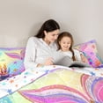 thumbnail image 4 of Feelyou Mermaid Tale Bedding Comforter Set 7pcs, Kawaii Ocean Princess Full Bedding Set, 4 of 8