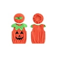 thumbnail image 2 of Cjfdfy Toddler Baby Boy Girl Halloween Pumpkin Costume Infant Baby Fall Pumpkin Outfit Velvet Pumpkin Pullover Vest Tops and Hat Set Cosplay Clothes, 2 of 9