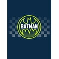 thumbnail image 7 of Batman Bat Signal Logo Checkered Background Boy's Navy Blue T-shirt-M, 7 of 7