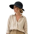 thumbnail image 2 of Lispipm Women's Wide Brim Sun Hat Ponytail Friendly Visor Quick Drying Summer Foldable Beach Caps Ladies Foldable Hiking Hats Black, 2 of 3