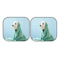 thumbnail image 7 of Balery 2 Piece Dog Wrapped in Towel Car Windshield Sun Shade|Foldable Front Windshield Shade for Car Front Window for Most Sedans SUV Truck-Large, 7 of 7