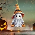 thumbnail image 2 of XIANXIAN Ghost and Pumpkin Design Acrylic 2D Flat Hanging Ornaments for Halloween Window Displays, Lightweight Reflective Decorative Pieces for Door & Wall Decor, 2 of 5