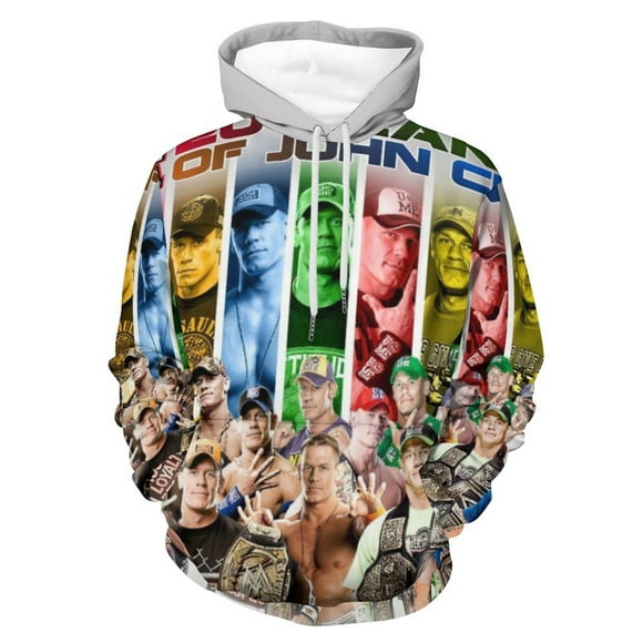 John Cena Lutteur Mode Hip Hop Sweat à Capuche pour Femmes/hommes avec Poche Noir