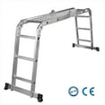 thumbnail image 4 of 330lb 11.5ft Multi Purpose Aluminum Extension Ladder, 7 in 1 Folding Step Ladder Scaffold Ladder with Work Platform, 4 of 7