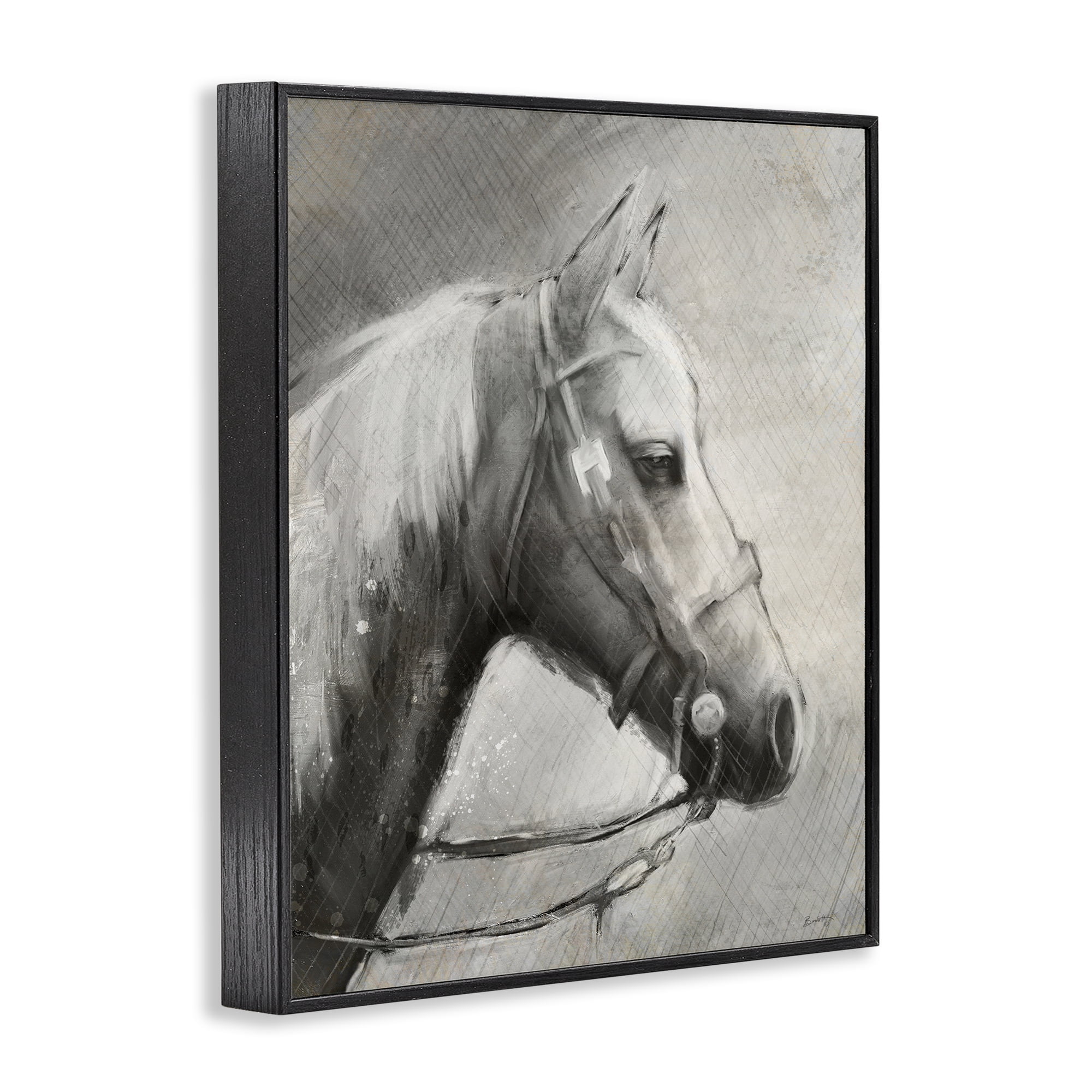 Stupell Industries Modern Ranch Horse Black Framed Giclee Art, design by Chad Barrett