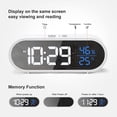 thumbnail image 5 of Reloj despertador digital con pantalla LED grande de temperatura de humedad, reloj despertador dual recargable por USB, 5 tipos de brillo, voz inteligente-blanco, 5 of 5