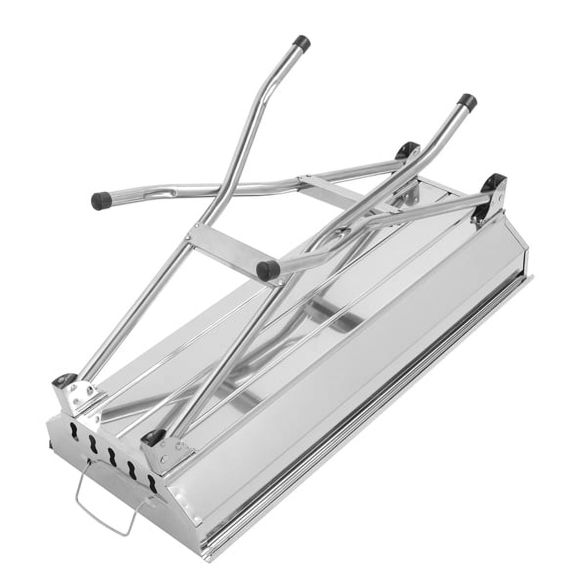 Portable Stainless Steel Charcoal Grill, Outdoor BBQ Grill with 2 Cooking Grates & Baking Tray, Lightweight for Camping Picnic Backyard