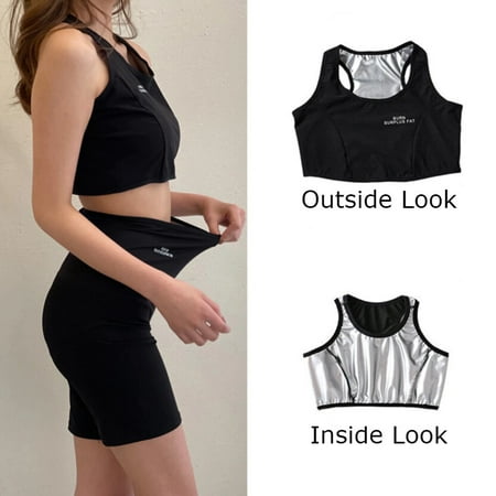 

Ameiqe ALG Slimming Sweat Pants with Waist Trainer Corset Women Shapewear Fat Burn Leggings(Crop Top Sando XL)