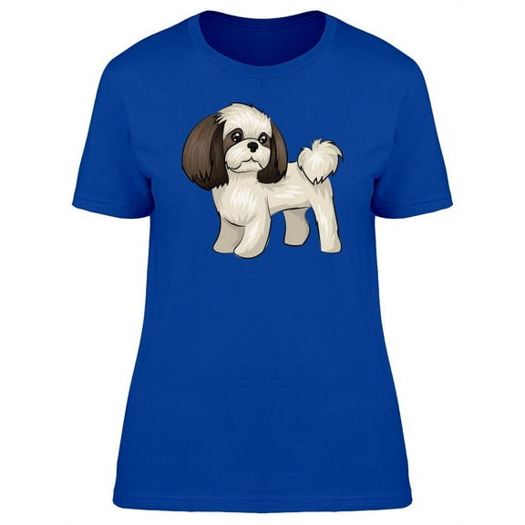 Cute Cartoon Shih Tzu Dog T-Shirt Women -Image by Shutterstock, Female Small