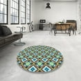 thumbnail image 4 of Ahgly Company Machine Washable Indoor Rectangle Transitional Blue Green Area Rugs, 8' x 12', 4 of 7