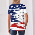 thumbnail image 4 of LWavelet Fourth of July Shirts for Women 3/4 Length Sleeve Tops Round Crew Casual Statue of Liberty Patriotic USA Flag Tee White 3XL, 4 of 4