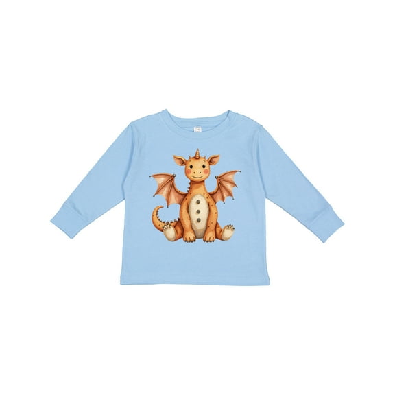 Inktastic Vintage Knitted Plush Dragon Boys or Girls Long Sleeve Toddler T-Shirt
