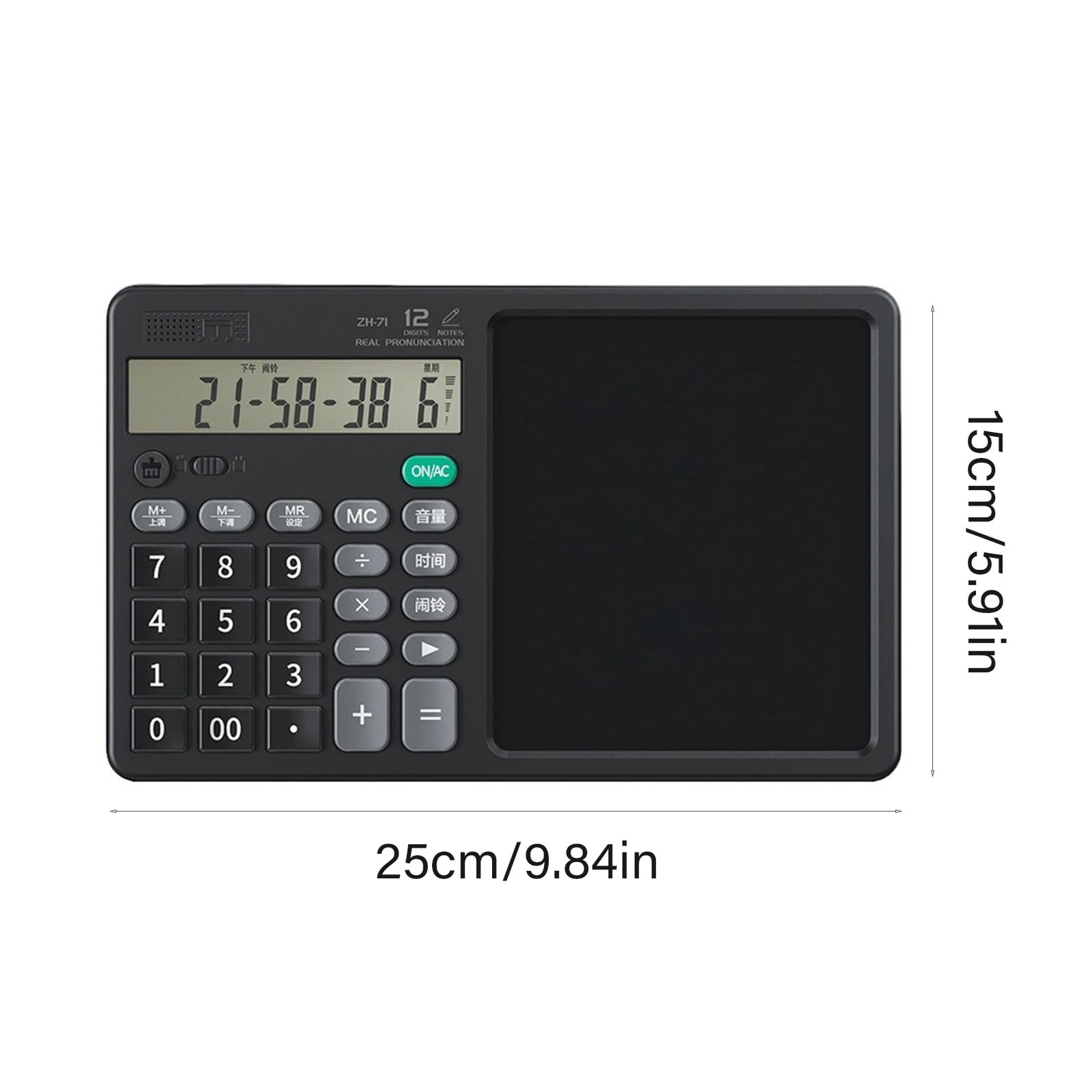 Voice Recognition Calculator Writing Pad Solar Charging Large Display Lightweight Silents Key For Professional Students