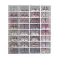 thumbnail image 5 of 6pcs Plastic Shoe Box Stackable Foldable Shoe Organizer Drawer Storage Case With Flipping Clear Door Ladies Men, 5 of 5