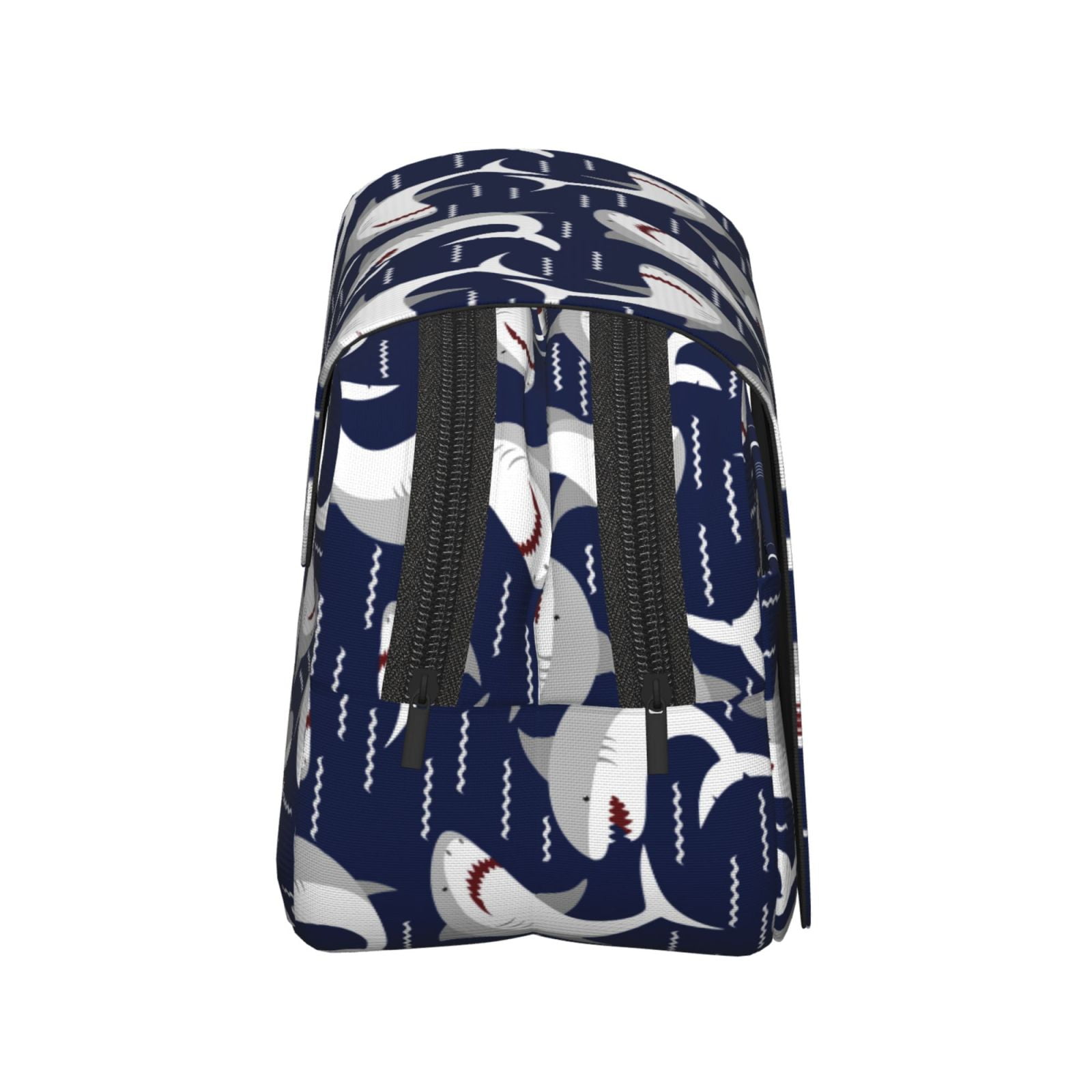 Rateoe Angry Shark Pattern Double Clamshell Pen Case, Storage Organizer with Two Zipper Compartments– Holds Up to 50 Pencils & Pens