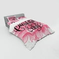 thumbnail image 3 of Saying Duvet Cover Set, Day Phrase Ink Calligraphy on Dahlia Flower, Bedding Set with Shams and Fitted Sheet, 3 Sizes, by Ambesonne, 3 of 3