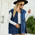 thumbnail image 6 of Fjuchai Womens Denim Vest Jacket Summer Sleeveless Detachable Hooded Denim Waistcoat XS-XL, 6 of 10