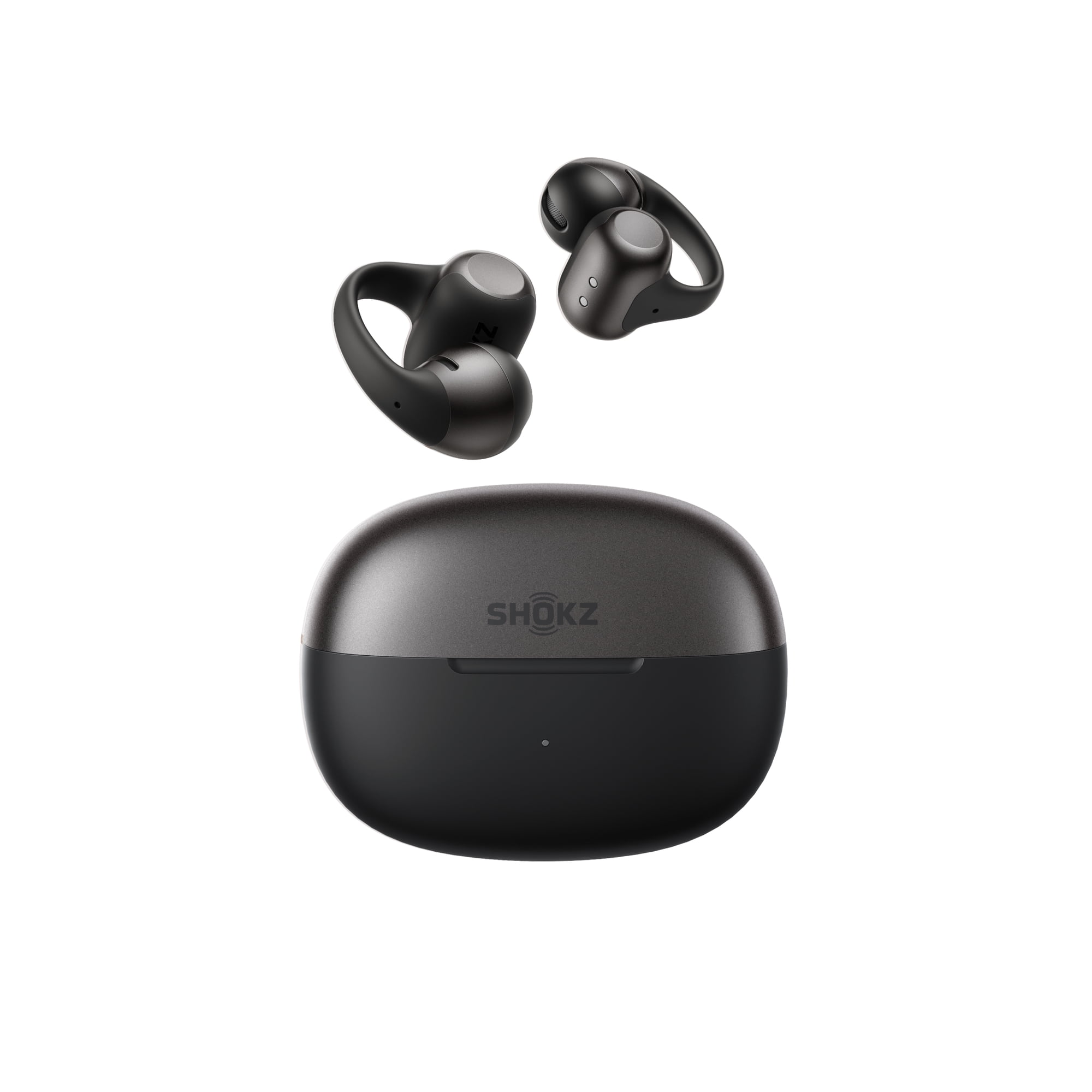 SHOKZ OpenDots2-Open-Ear Headphones,Clip-On Earbuds-Wireless Bluetooth Earbuds with Dolby Audio-3 Mics for Clear Calls-Secure All-Day Comfort-Wireless Charging-40 Hrs Playtime-Interchangeable earbuds