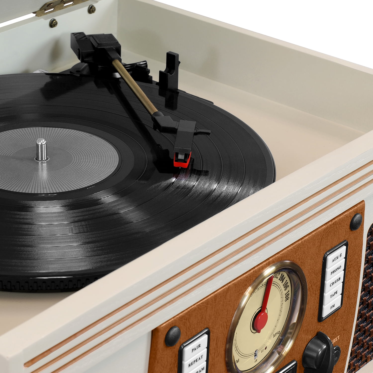 Victrola Wood 8-in-1 Nostalgic Bluetooth Record Player with USB 