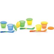 Nuby 4Pk Storage Bowls W/Lid&Spoon - Colors May Vary