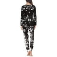 thumbnail image 3 of Renewold Music Notes Snowflake Sleepwear for Ladies Cozy Indoor Home Pajama Outfits Merry Christmas Nightwear Skinny Sleep Set of 2 Jogger Yoga Sweatshirt Size S, 3 of 4