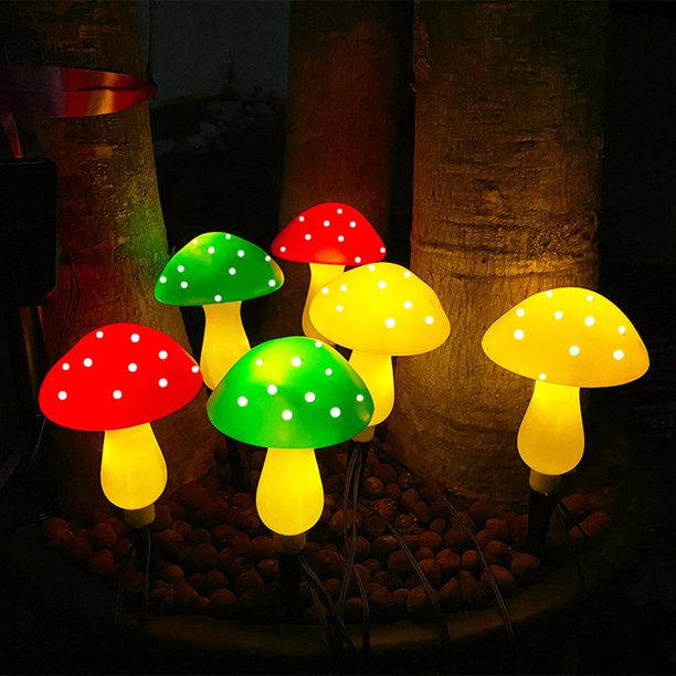 Lámpara de hongo solar, lámpara de hongo de jardín impermeable al aire libre, lámpara LED solar de hongo multicolor. Zhivalor BST3057983-1