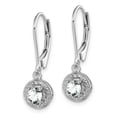 thumbnail image 2 of Auriga Fine Jewelry 925 Sterling Silver Diamond and White Topaz Dangle Earrings for Women, 2 of 6