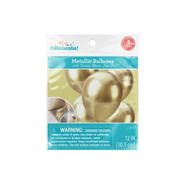 12" Gold Glossy Metallic Balloons, 5 Count, by Way To Celebrate