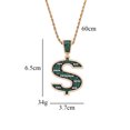thumbnail image 3 of New type of US dollar $-shaped Fashion Necklace Women Crystal Shine Zircon Pendant 14K Yellow Gold Personality Birthday Gift Party Wedding Jewelry, 3 of 8