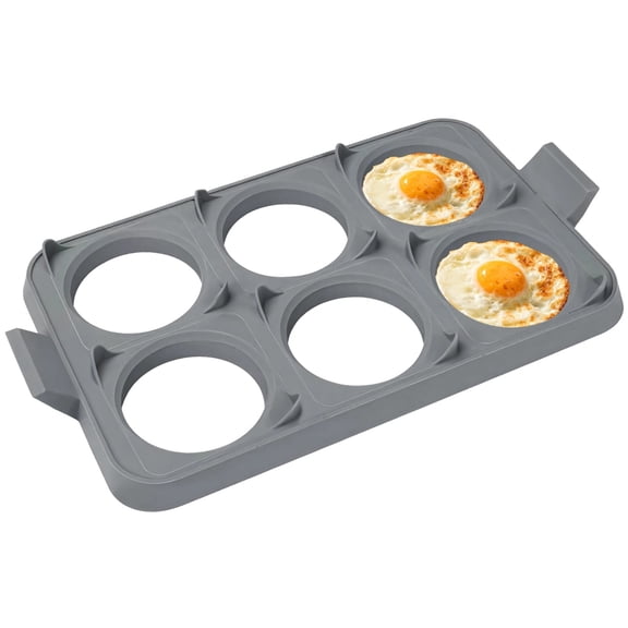 6-Pack Silicone Egg Rings, Nonstick Egg Molds for Frying, Pancakes, Burger Patties, High Heat Resistant with Handles, Compatible with Blackstone, Grill, Skillet