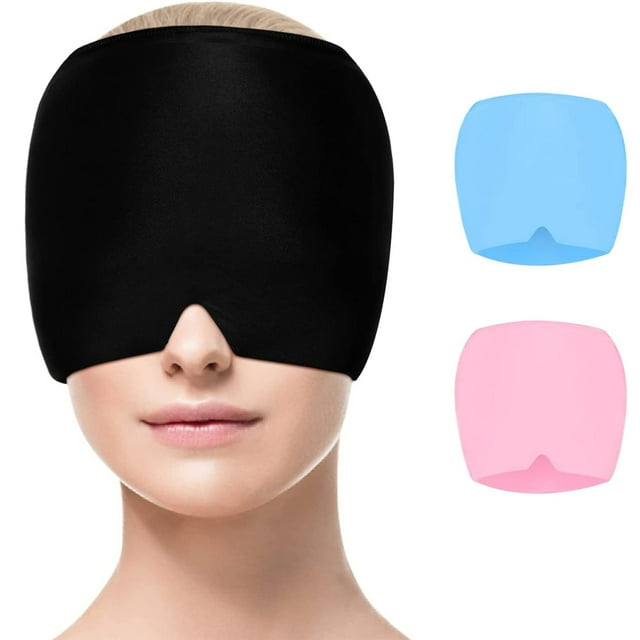 Chapeau Rafraîchissant en Gel pour Masque Migraine, Chapeau Extensible pour Maux de Tête, Pack de Compression Froid Réutilisable pour Soulager la Tension, le Stress, le Refroidissement