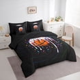 thumbnail image 3 of Feelyou Cartoon Basketball Bedding Comforter Set 7pcs, Spiral Stripes King Bedding Sets, 3 of 8