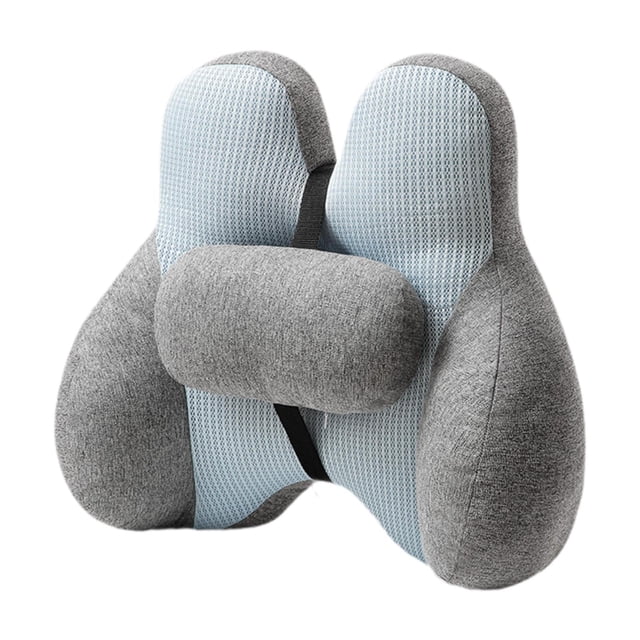 2 piezas de almohada lumbar para respaldo de silla, cojín para oficina, sala de estar, coche azul