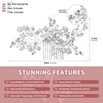 thumbnail image 4 of MIALLO Silver Bridal Hair Comb - Crystal & Pearl Wedding Headpiece - Marquise Rhinestone Hair Clip for Women, 4 of 7