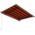 Automatic Retractable Awning 450×300 cm Orange and Brown