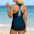 thumbnail image 3 of High Cut Swimsuits for Women Solid Color No Steel Support Loose Drawstring Split Swimsuit with Removable Padded Bras, 3 of 6