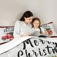 thumbnail image 4 of jejeloiu Merry Christmas Tree Twin Bedding Sets 7-Piece,Red Xmas Truck Bedding Comforter Set,Red Geometric Plaid Sheet Sets For Children,Super Cozy Room Decor, 4 of 8