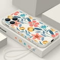 thumbnail image 3 of Funda de silicona suave con cordón y diseño de flores para iPhone 15, 16 Pro Max, 12, 13, 14, 11 Pro Max, XR, XS, X, 7, 8, a prueba de golpes, 3 of 5