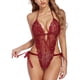 thumbnail image 1 of Gibobby Lencería sexy de mujer tanga Día de San Valentín Lencería de encaje Día de San Valentín floral para mujer, lencería de malla, body ajustado sexy con tirantes sin(Rosa caliente, XXL), 1 of 5